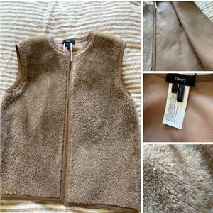 Theory Reversible Shearling Leather Vest Small